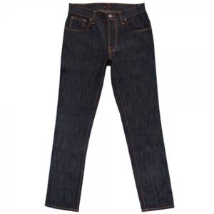 NUDIE JEANS Thinn Finn Organic Dry Denim Ecru Jeans - Dark Blue